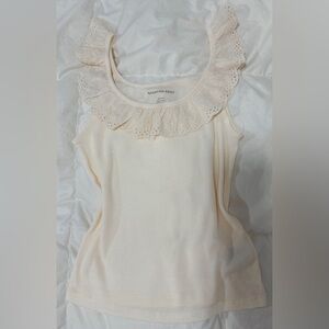 American Eagle Outfitters Cream RuffleTank (New with tags removed, never used)🤩